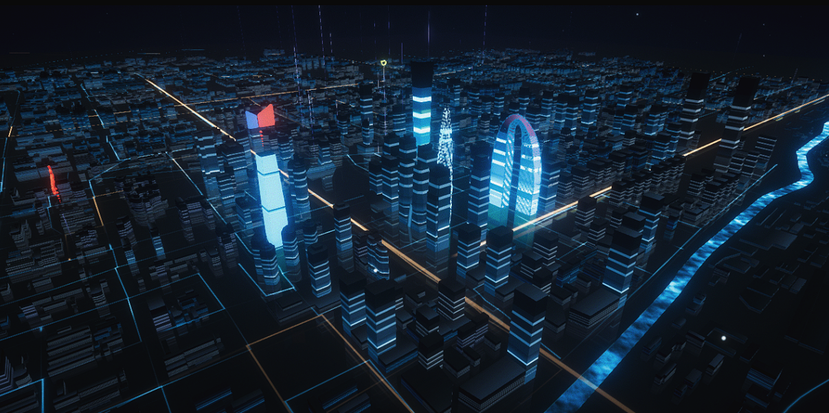 智慧城市三维动画制作图